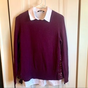 Simply Vera Verawang Long Sleeve Collar Shirt